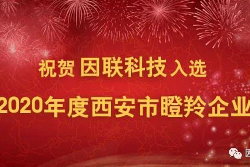 2020年度西安市瞪羚企业认定名单出炉，因联科技实力入选